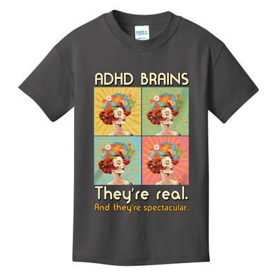 Adhd Brains Theyre Real And Theyre Spectacular Neurodiversity Kids T-Shirt