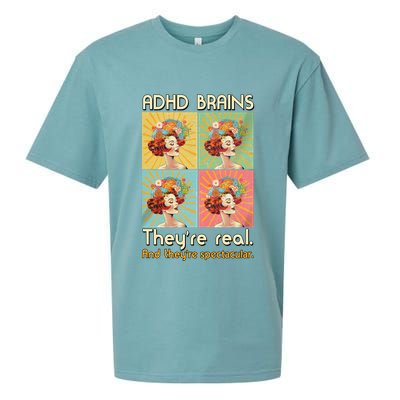 Adhd Brains Theyre Real And Theyre Spectacular Neurodiversity Sueded Cloud Jersey T-Shirt