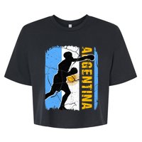 Argentinian Boxing Team Argentina Flag Boxing Gloves Bella+Canvas Jersey Crop Tee