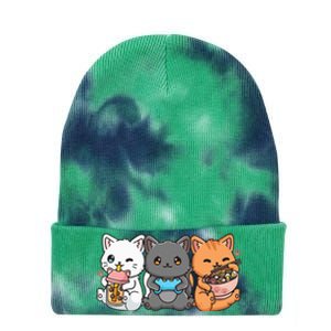 Anime Boba Tea Bubble Tea Gaming Gamer Ramen Cat Tie Dye 12in Knit Beanie