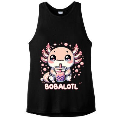 Axolotl Boba Tea Kawaii Anime Cute Ladies PosiCharge Tri-Blend Wicking Tank