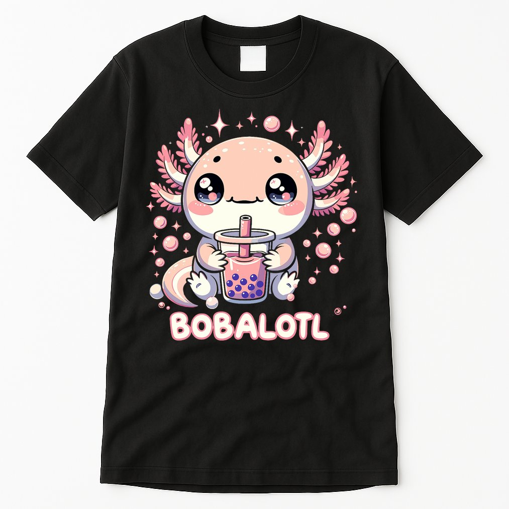 Axolotl Boba Tea Kawaii Anime Cute Tall T-Shirt