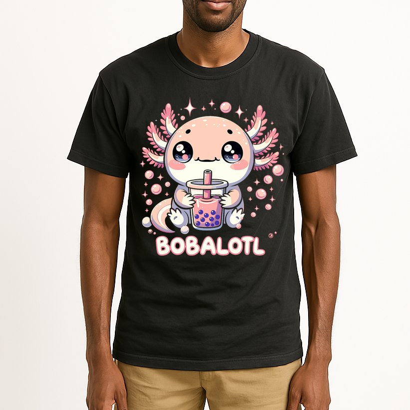 Axolotl Boba Tea Kawaii Anime Cute Tall T-Shirt