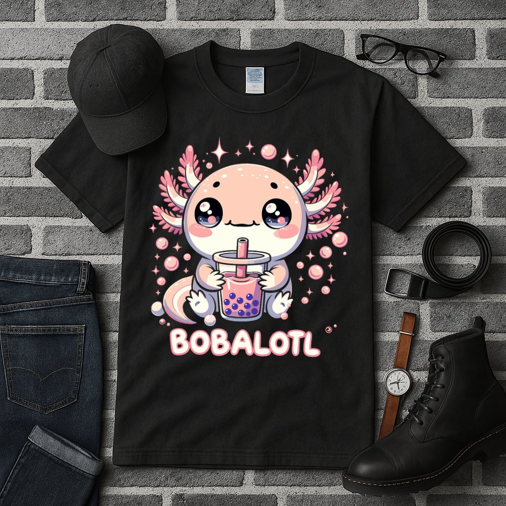 Axolotl Boba Tea Kawaii Anime Cute Tall T-Shirt