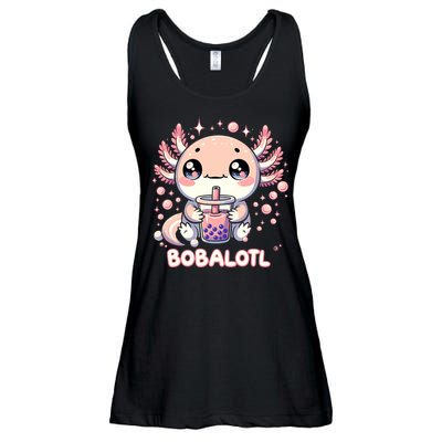 Axolotl Boba Tea Kawaii Anime Cute Ladies Essential Flowy Tank
