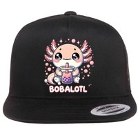 Axolotl Boba Tea Kawaii Anime Cute Flat Bill Trucker Hat