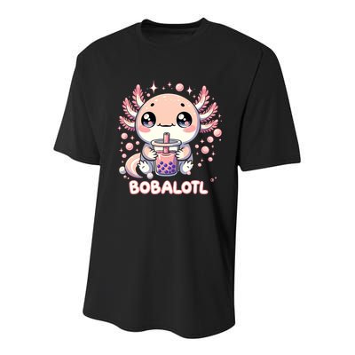 Axolotl Boba Tea Kawaii Anime Cute Youth Performance Sprint T-Shirt