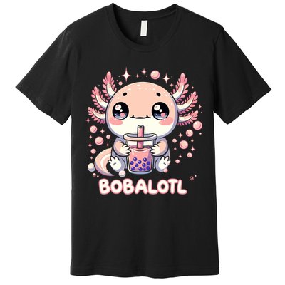 Axolotl Boba Tea Kawaii Anime Cute Premium T-Shirt