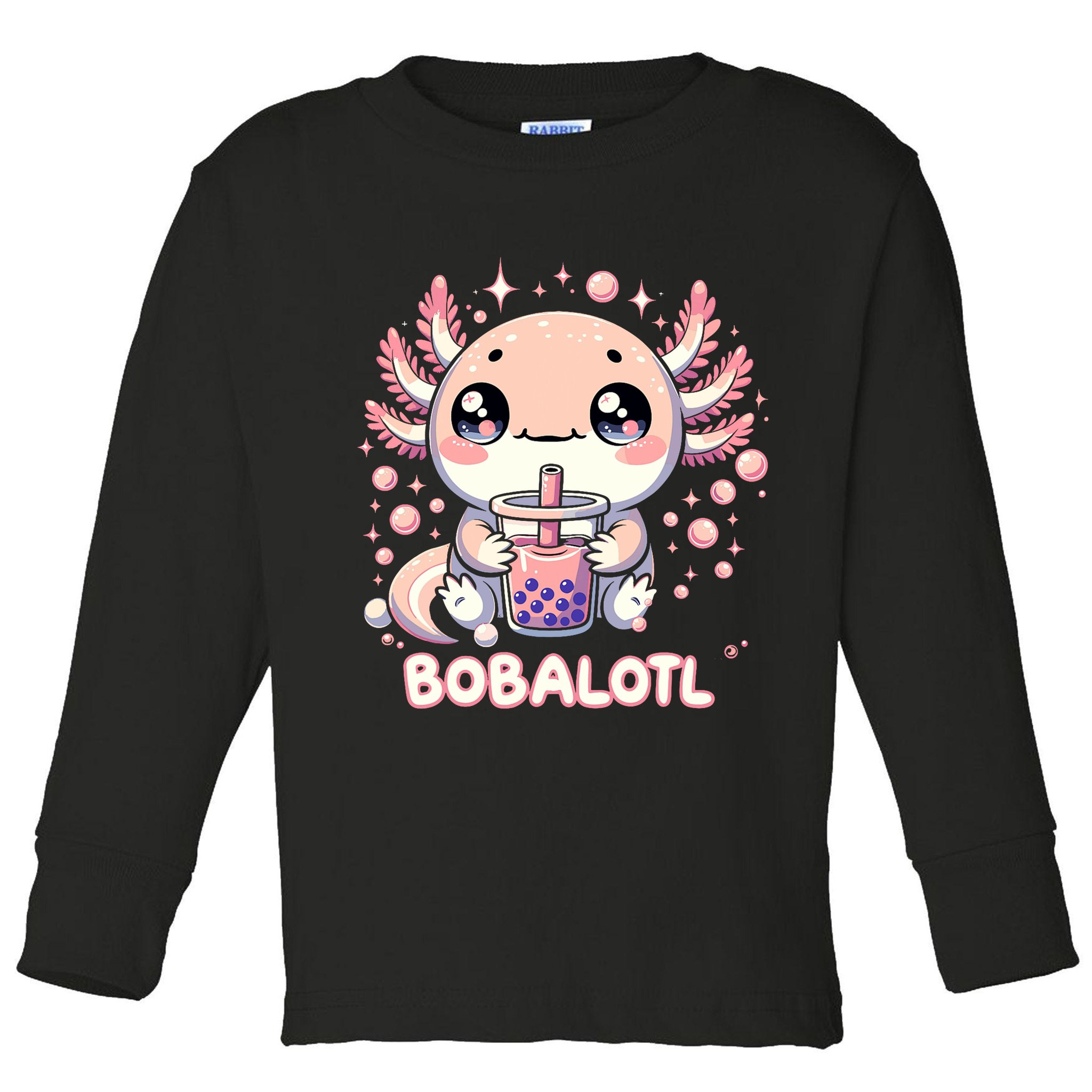 Axolotl Boba Tea Kawaii Anime Cute Toddler Long Sleeve Shirt