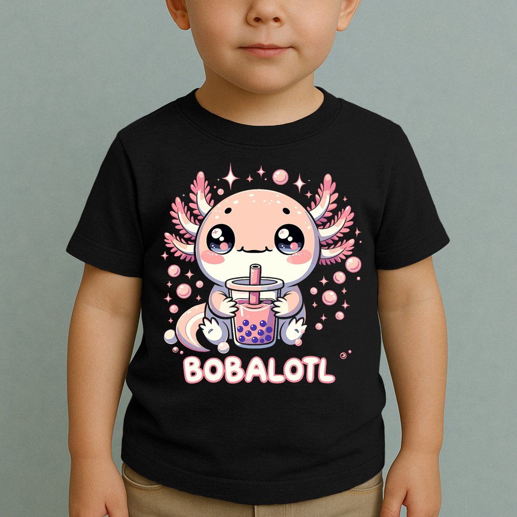 Axolotl Boba Tea Kawaii Anime Cute Toddler T-Shirt