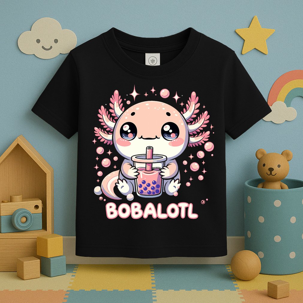 Axolotl Boba Tea Kawaii Anime Cute Toddler T-Shirt