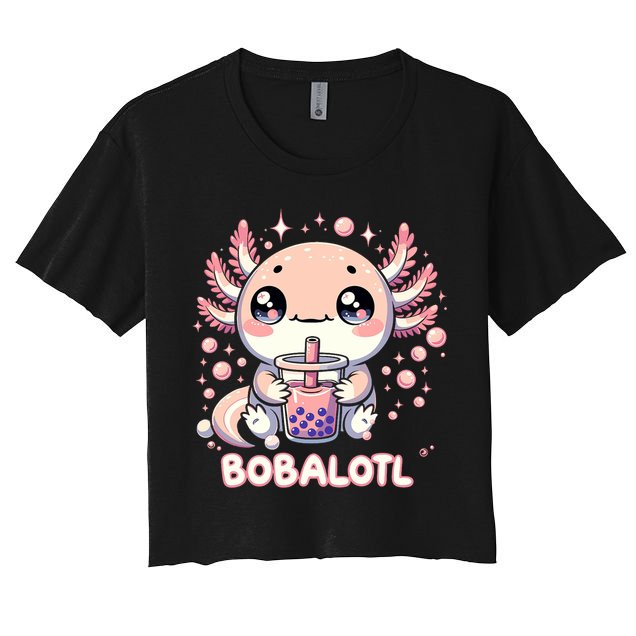 Axolotl Boba Tea Kawaii Anime Cute Women's Crop Top Tee