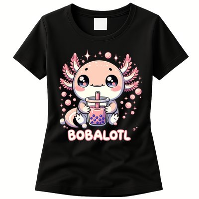 Axolotl Boba Tea Kawaii Anime Cute Womens T-Shirt