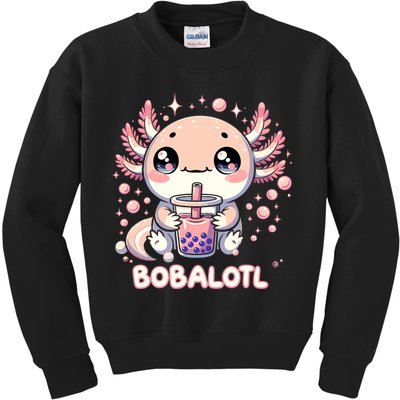 Axolotl Boba Tea Kawaii Anime Cute Kids Sweatshirt