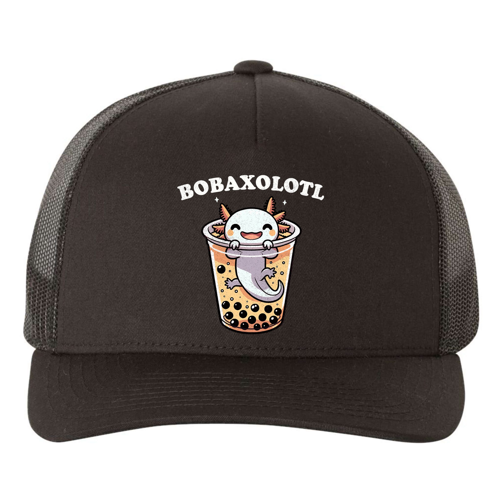 Axolotl Boba Tea Bubble Tea Milk Tea Anime Axolotl Funny Yupoong Adult 5-Panel Trucker Hat