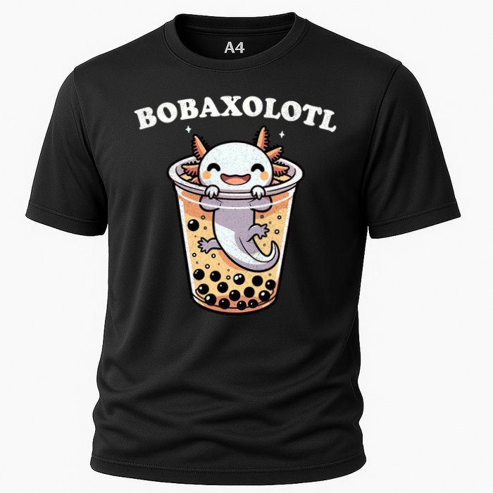 Axolotl Boba Tea Bubble Tea Milk Tea Anime Axolotl Funny Cooling Performance Crew T-Shirt