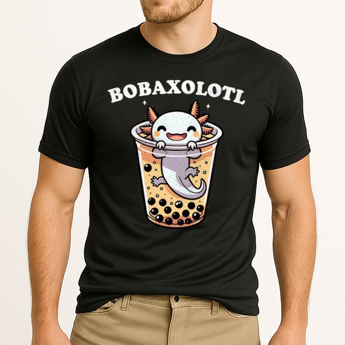 Axolotl Boba Tea Bubble Tea Milk Tea Anime Axolotl Funny Cooling Performance Crew T-Shirt