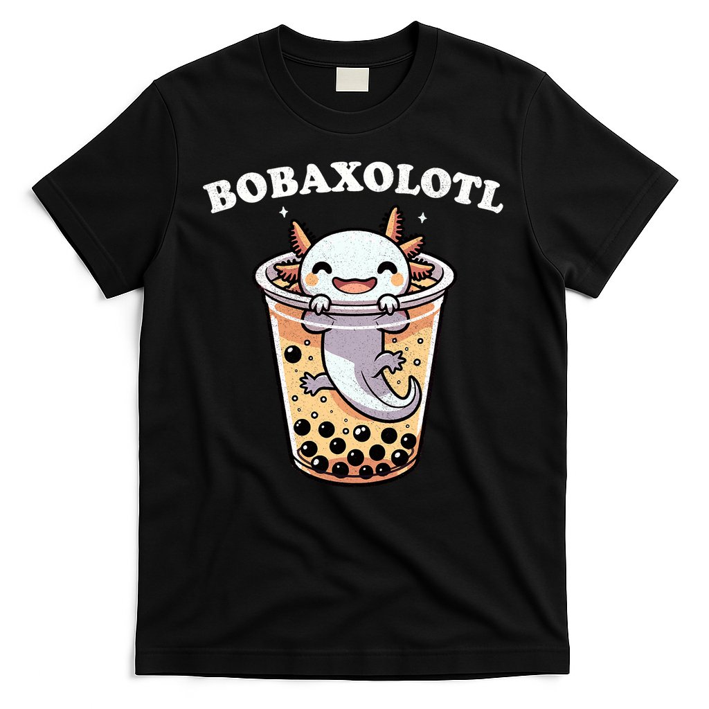 Axolotl Boba Tea Bubble Tea Milk Tea Anime Axolotl Funny T-Shirt