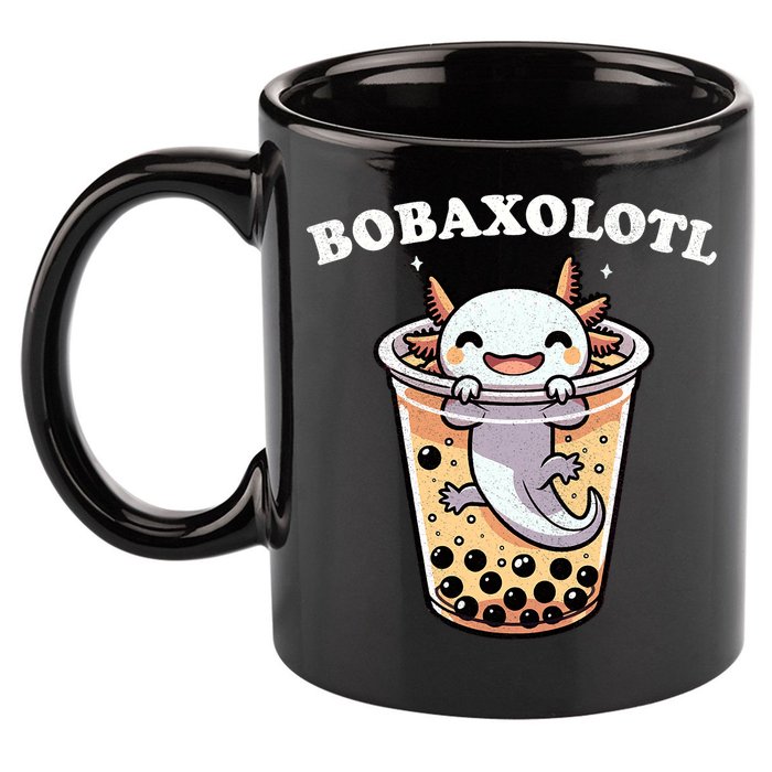 Axolotl Boba Tea Bubble Tea Milk Tea Anime Axolotl Funny 11oz C Handle Ceramic Mug