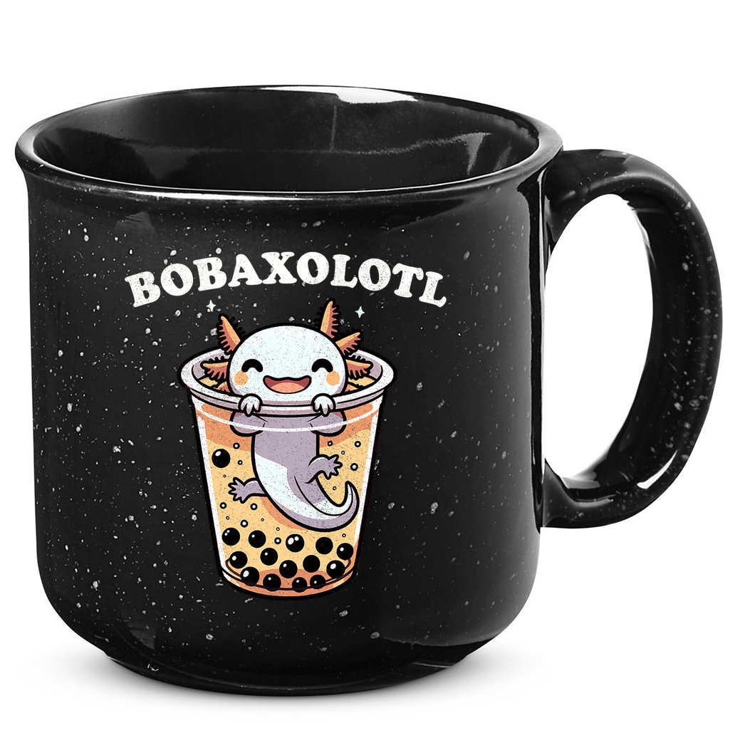 Axolotl Boba Tea Bubble Tea Milk Tea Anime Axolotl Funny 15oz Campfire Ceramic Mug
