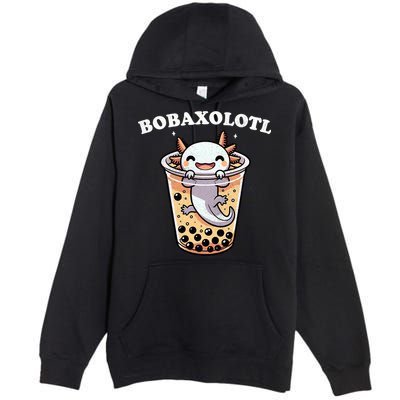 Axolotl Boba Tea Bubble Tea Milk Tea Anime Axolotl Funny Premium Pullover Hoodie