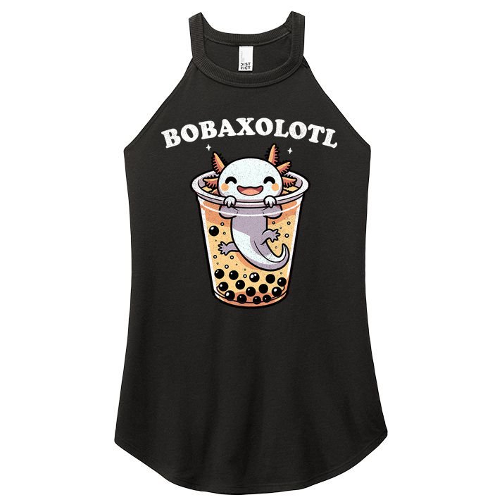 Axolotl Boba Tea Bubble Tea Milk Tea Anime Axolotl Funny Women's Perfect Tri Rocker Tank