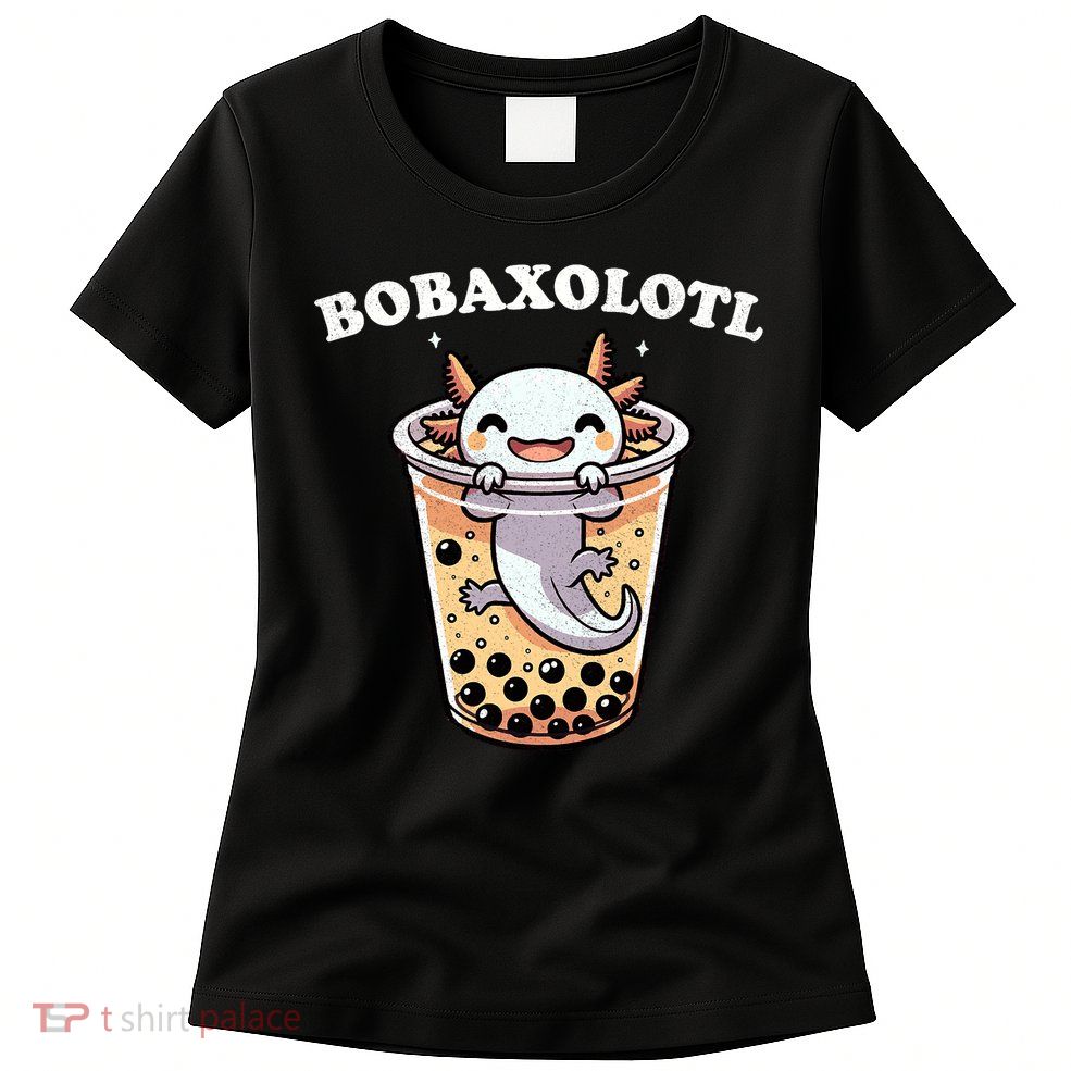 Axolotl Boba Tea Bubble Tea Milk Tea Anime Axolotl Funny Womens T-Shirt