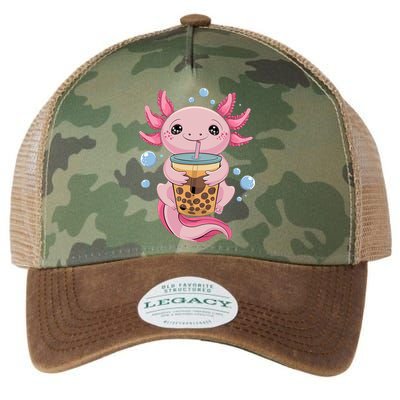 Axolotl Boba Tea Bubble Tea Kawaii Axolotl Legacy Tie Dye Trucker Hat