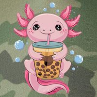 Axolotl Boba Tea Bubble Tea Kawaii Axolotl Legacy Tie Dye Trucker Hat