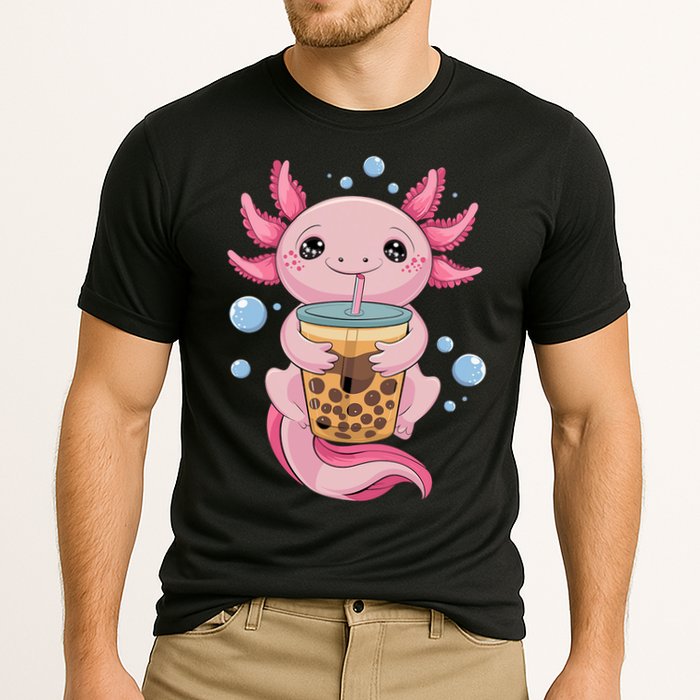 Axolotl Boba Tea Bubble Tea Kawaii Axolotl Cooling Performance Crew T-Shirt