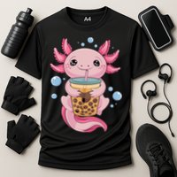 Axolotl Boba Tea Bubble Tea Kawaii Axolotl Cooling Performance Crew T-Shirt