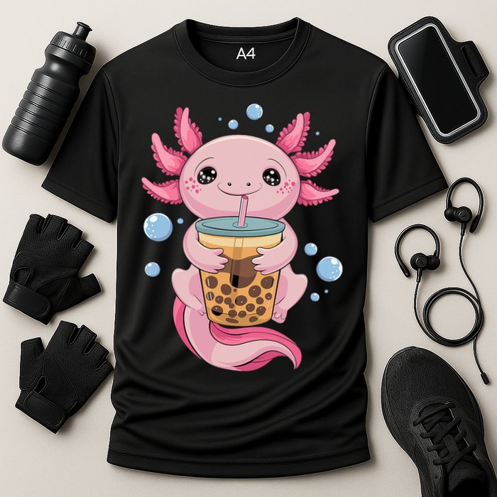 Axolotl Boba Tea Bubble Tea Kawaii Axolotl Cooling Performance Crew T-Shirt
