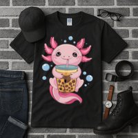 Axolotl Boba Tea Bubble Tea Kawaii Axolotl Tall T-Shirt
