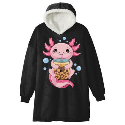 Axolotl Boba Tea Bubble Tea Kawaii Axolotl Hooded Wearable Blanket
