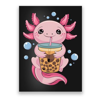 Axolotl Boba Tea Bubble Tea Kawaii Axolotl Poster