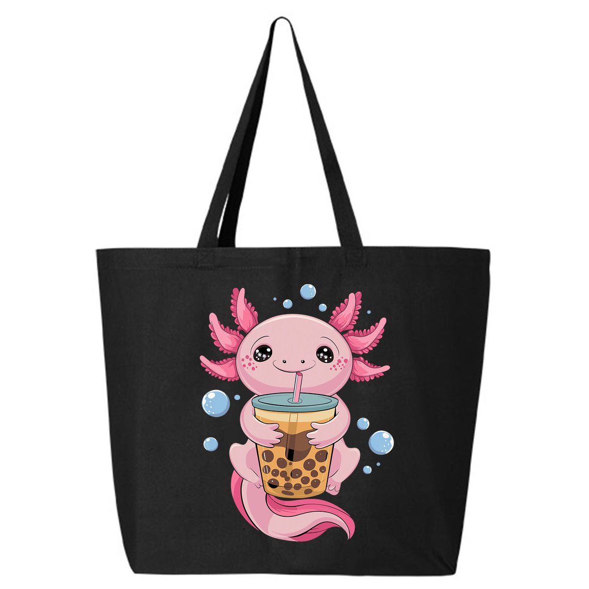 Axolotl Boba Tea Bubble Tea Kawaii Axolotl 25L Jumbo Tote