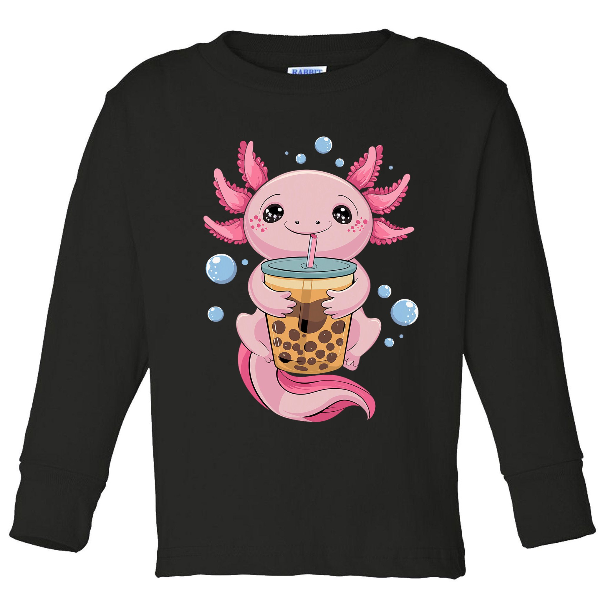Axolotl Boba Tea Bubble Tea Kawaii Axolotl Toddler Long Sleeve Shirt