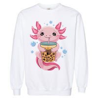 Axolotl Boba Tea Bubble Tea Kawaii Axolotl Garment-Dyed Sweatshirt