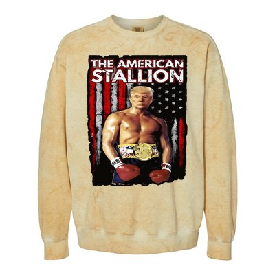 America Boxer Trump Rocky Trump Meme Trump 2024 Colorblast Crewneck Sweatshirt