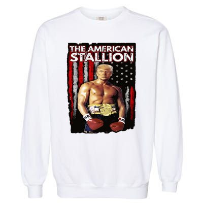 America Boxer Trump Rocky Trump Meme Trump 2024 Garment-Dyed Sweatshirt