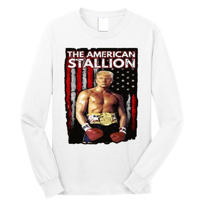 America Boxer Trump Rocky Trump Meme Trump 2024 Long Sleeve Shirt