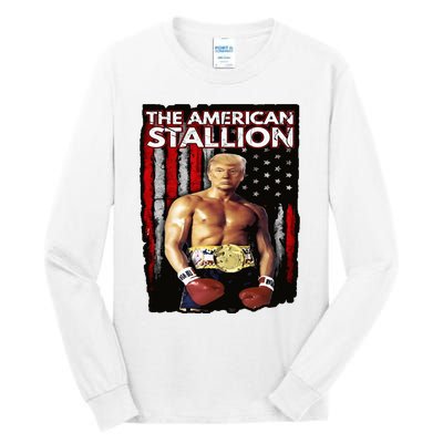 America Boxer Trump Rocky Trump Meme Trump 2024 Tall Long Sleeve T-Shirt