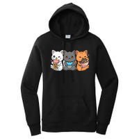 Anime Boba Tea Bubble Tea Gaming Gamer Ramen Cat Women's Pullover Hoodie