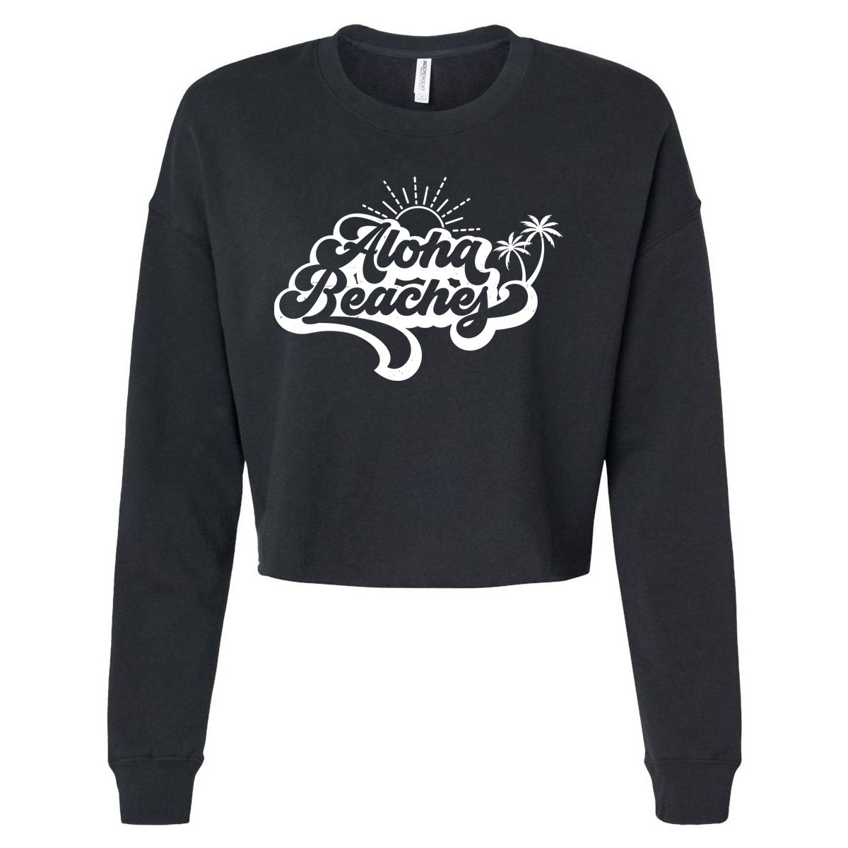 Aloha Beaches Tropical Vacation Cropped Pullover Crew