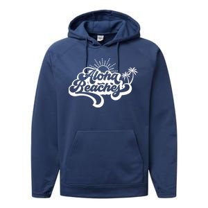 Aloha Beaches Tropical Vacation Performance Fleece Hoodie