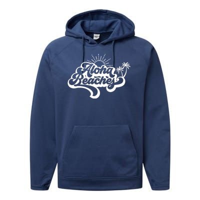 Aloha Beaches Tropical Vacation Performance Fleece Hoodie