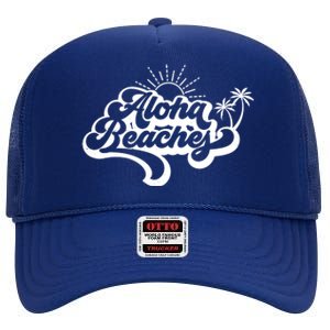 Aloha Beaches Tropical Vacation High Crown Mesh Back Trucker Hat