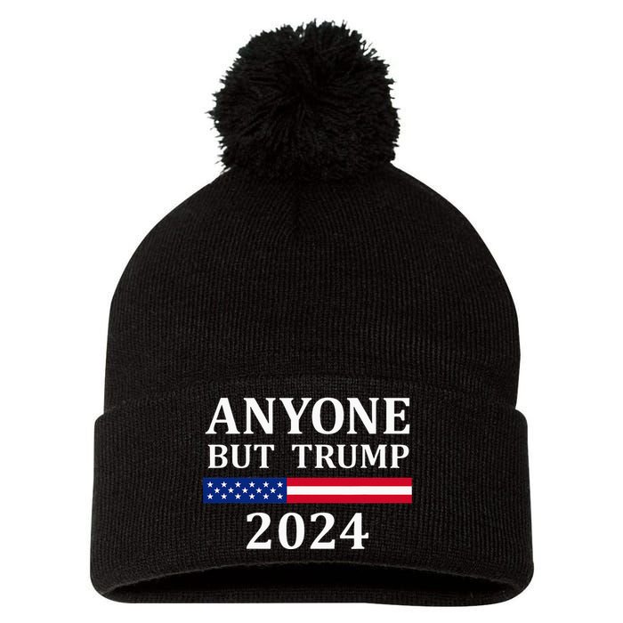 Anyone But Trump 2024 Presidential Campaign Style  Pom Pom 12in Knit Beanie