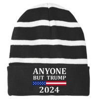 Anyone But Trump 2024 Presidential Campaign Style  Striped Beanie with Solid Band