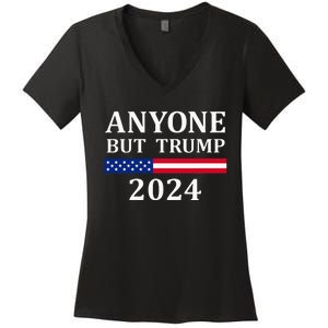 Anyone But Trump 2024 Presidential Campaign Style  Women's V-Neck T-Shirt